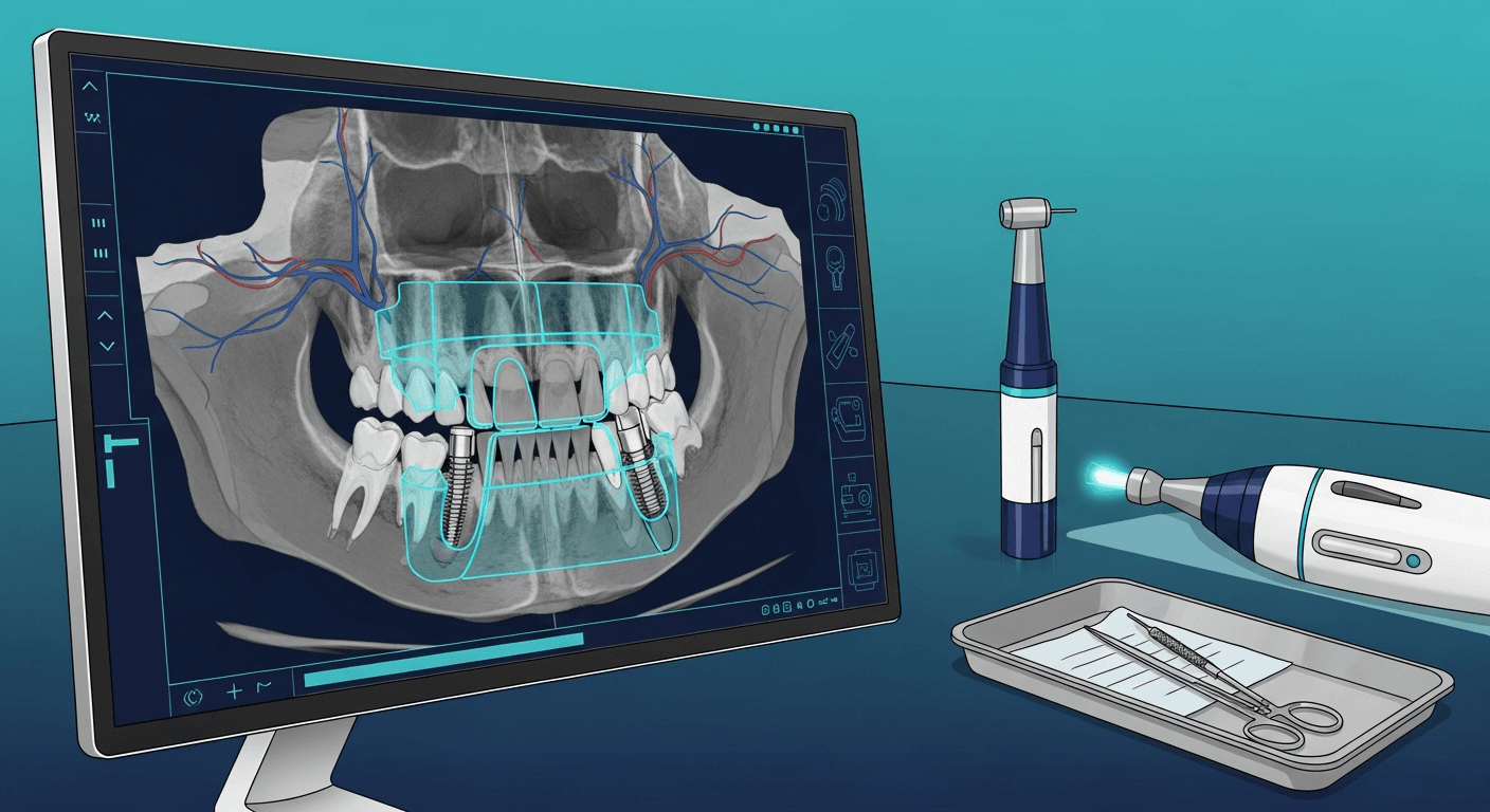 Guided dental implant surgery using 3D planning and a custom surgical guide