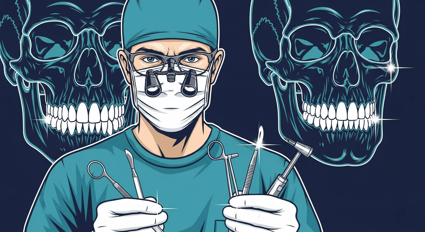 An oral and maxillofacial surgeon reviewing a 3D scan during a consultation