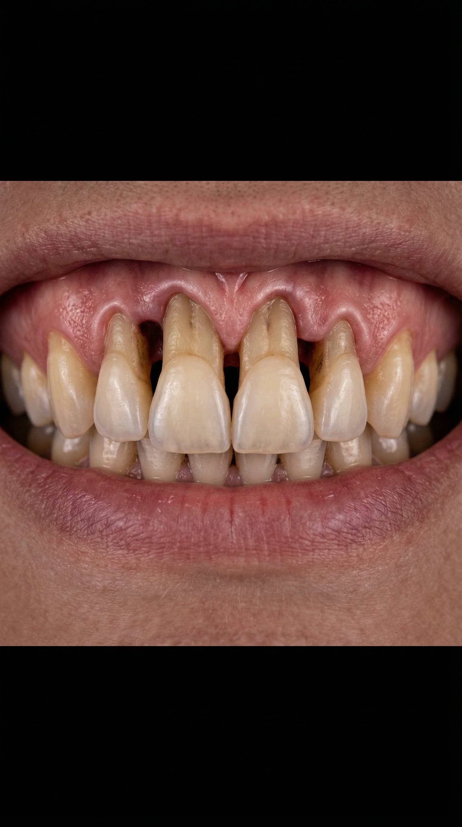 Full-arch implant case before treatment