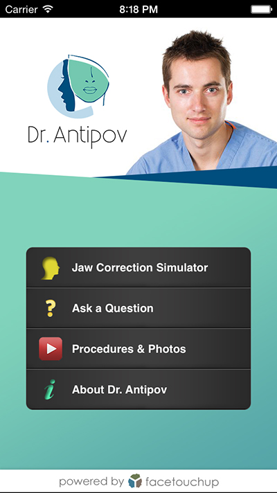 Dr. Antipov ordered special smartphone app Face Touch Up